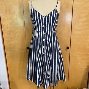 Zara basic Navy and White Striped Dress XS